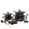 Donnor Oya Series 20-piece set, 21-piece set of milk pot, soup pot, frying plate with base, foreign trade stock cookware set Item Picture